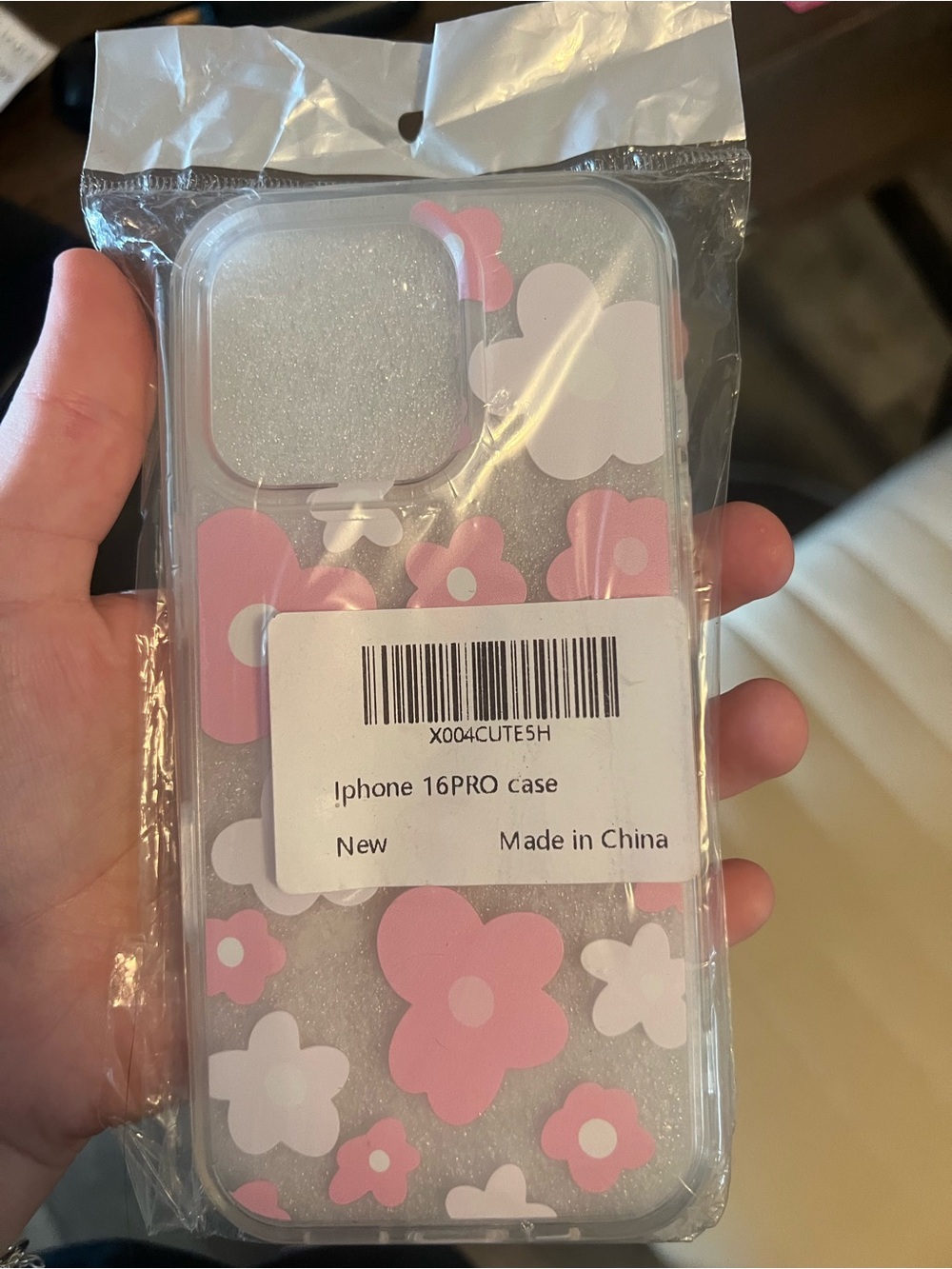 iPhone 16 Pro Floral Clear Case - Pink & White